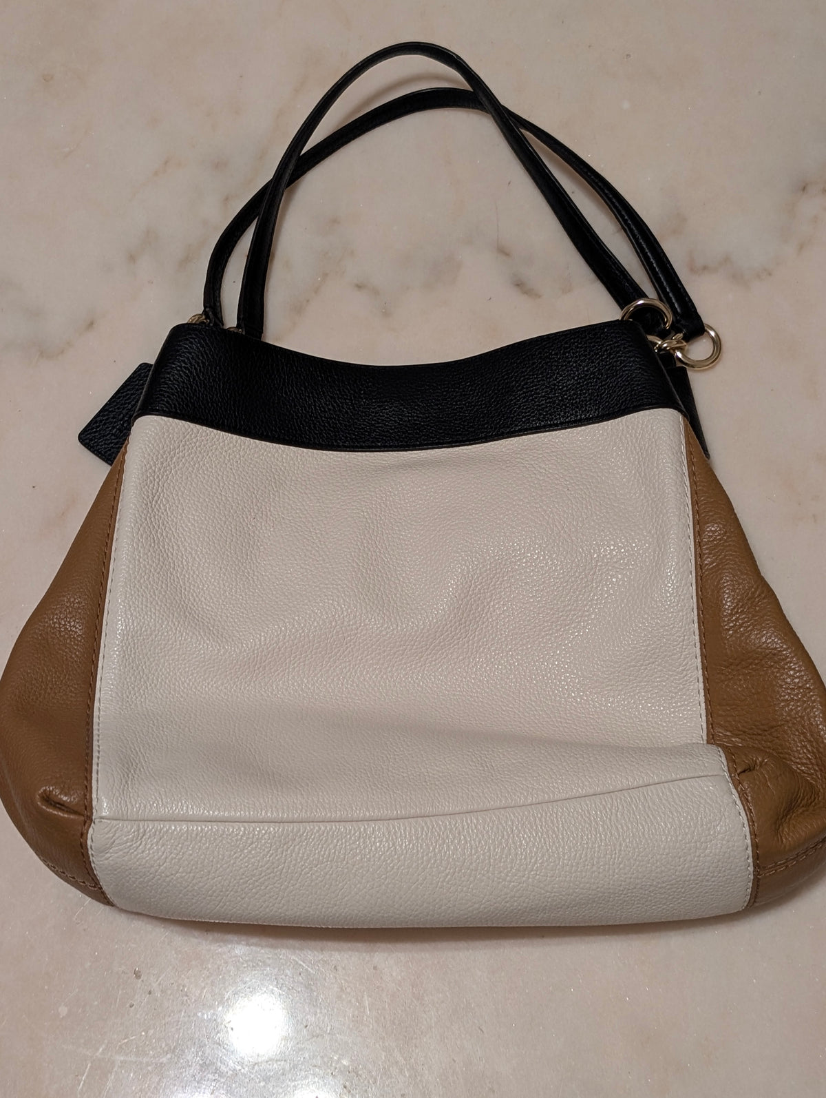 Coach,  Lexy: Colorblock Pebbled Leather Shoulder Bag / Hobo (Style F31992)