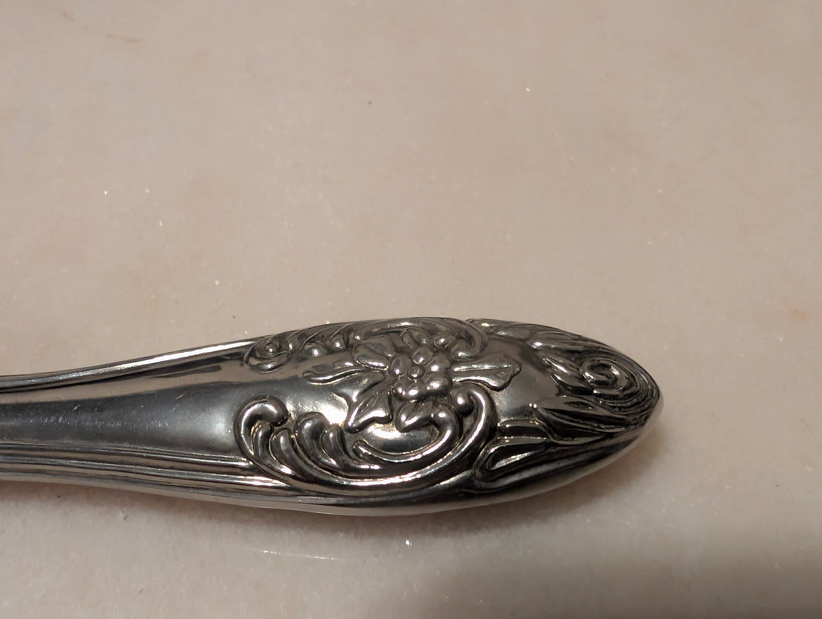 Vintage Ornate Silver Tone Hand Mirror Vanity Dressing Mirror Floral Scrollwork