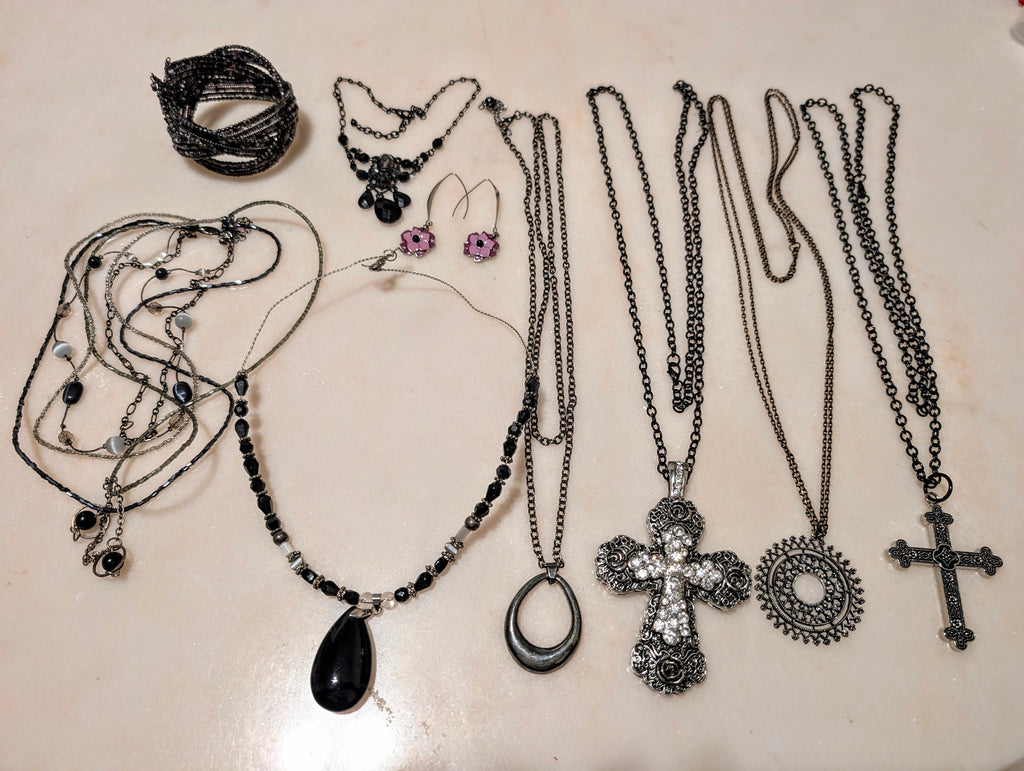 Y2K Gothic Black Jewelry Bundle