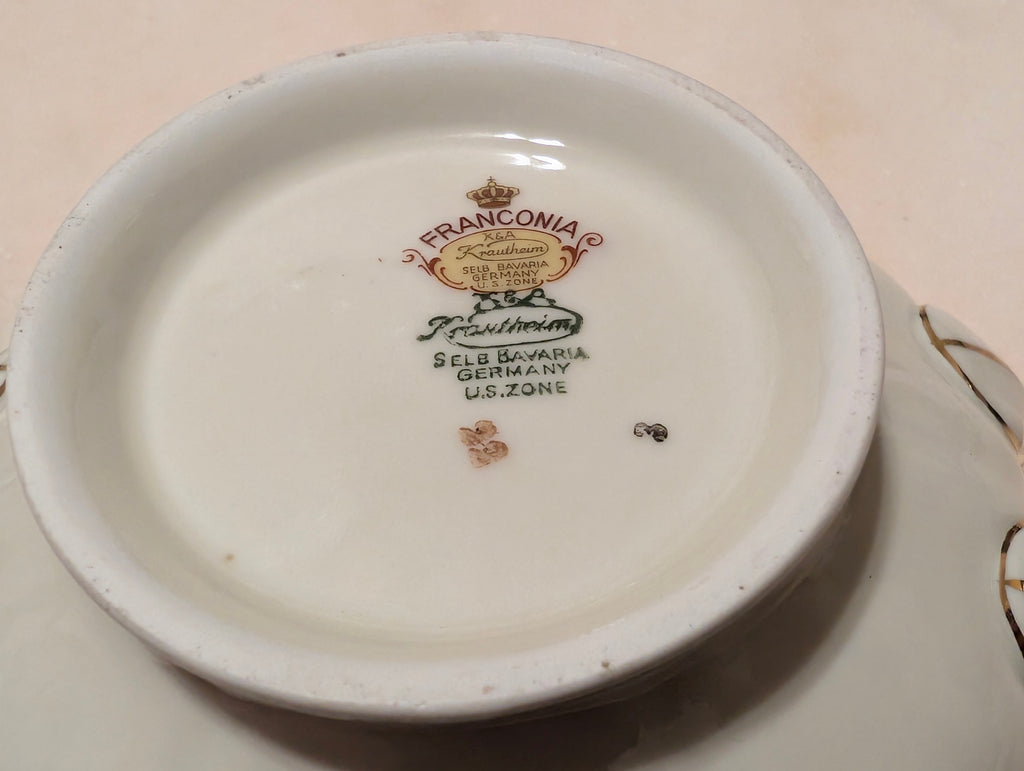 Vintage Krautheim Franconia Selb Bavaria Germany US Zone Porcelain Sugar Bowl