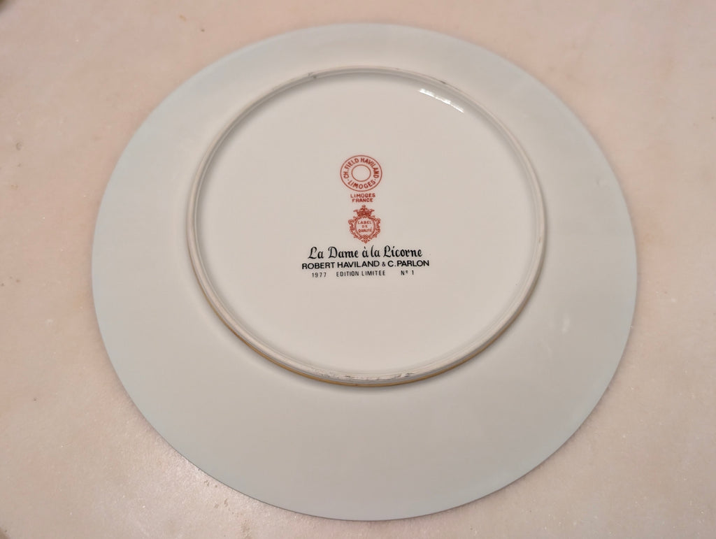 Robert Haviland Limoges France La Dame à la Licorne Plate No. 1 1977 w/ Box