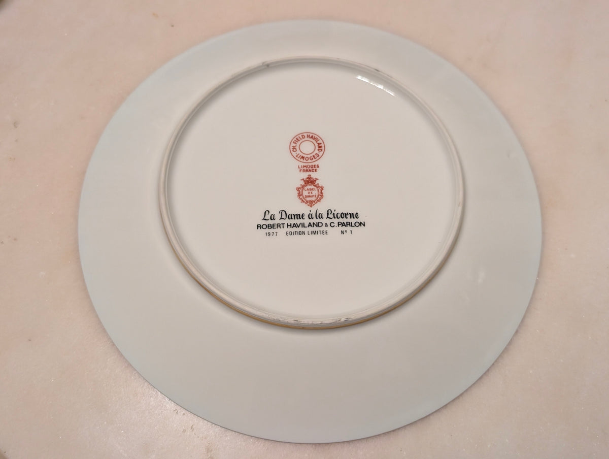 Robert Haviland Limoges France La Dame à la Licorne Plate No. 1 1977 w/ Box