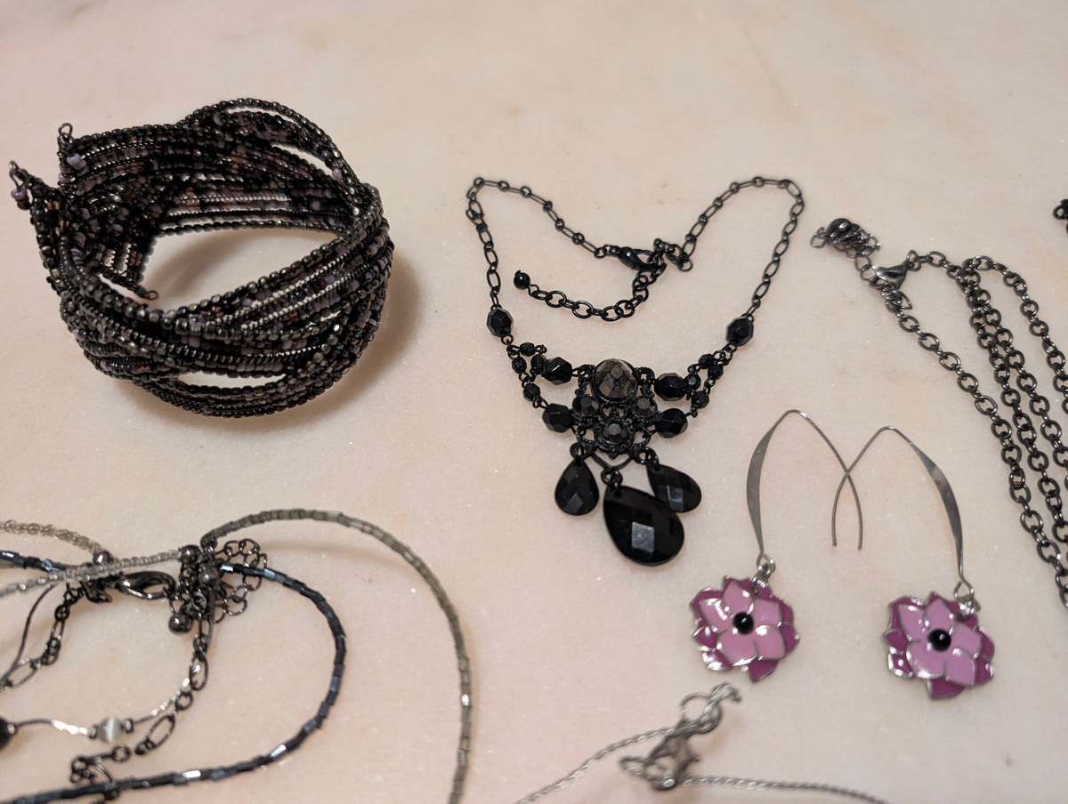 Y2K Gothic Black Jewelry Bundle