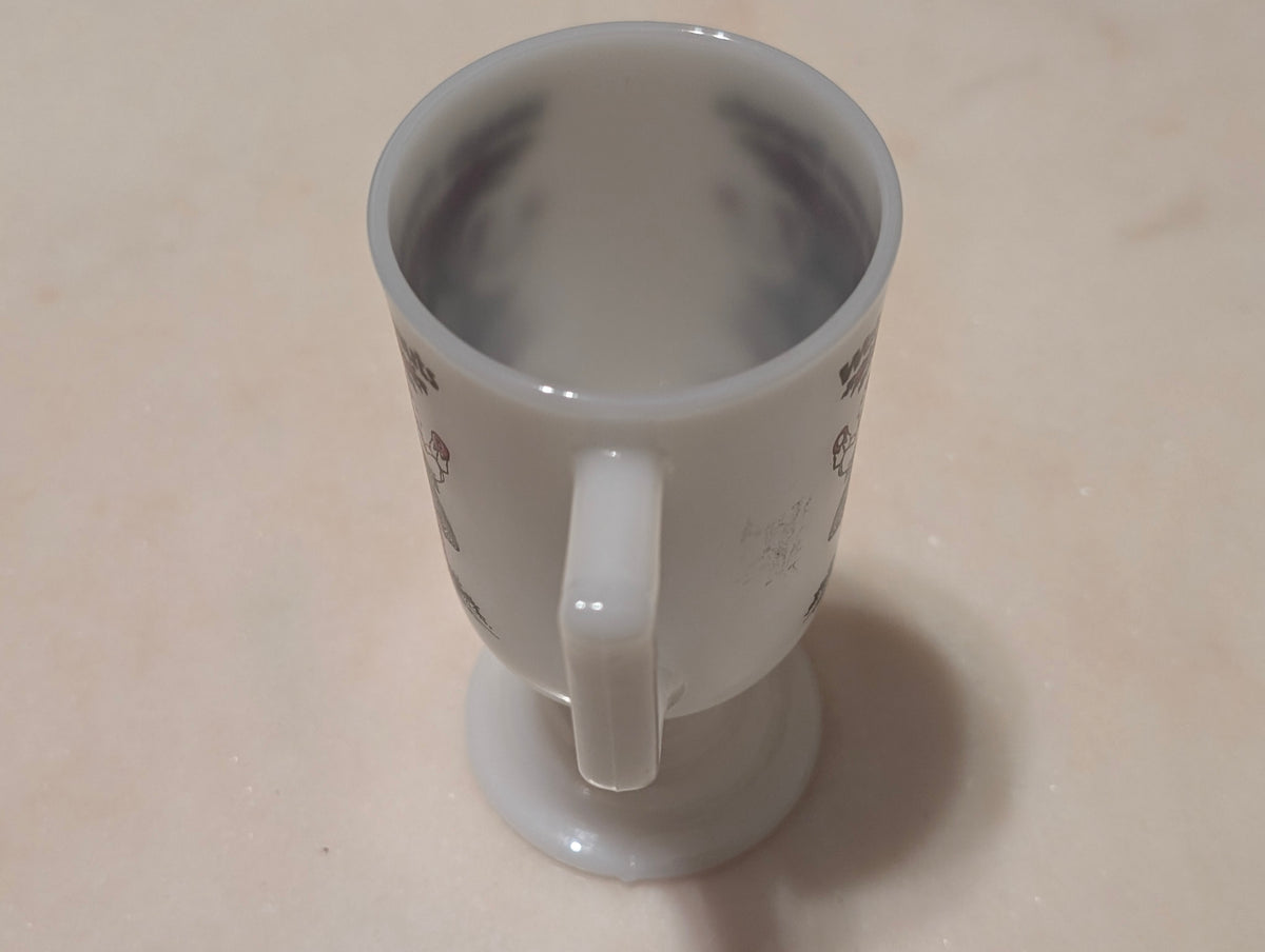 Vintage Welch's Frozen Donuts Milk Glass Pedestal Mug Footed Coffee Cup