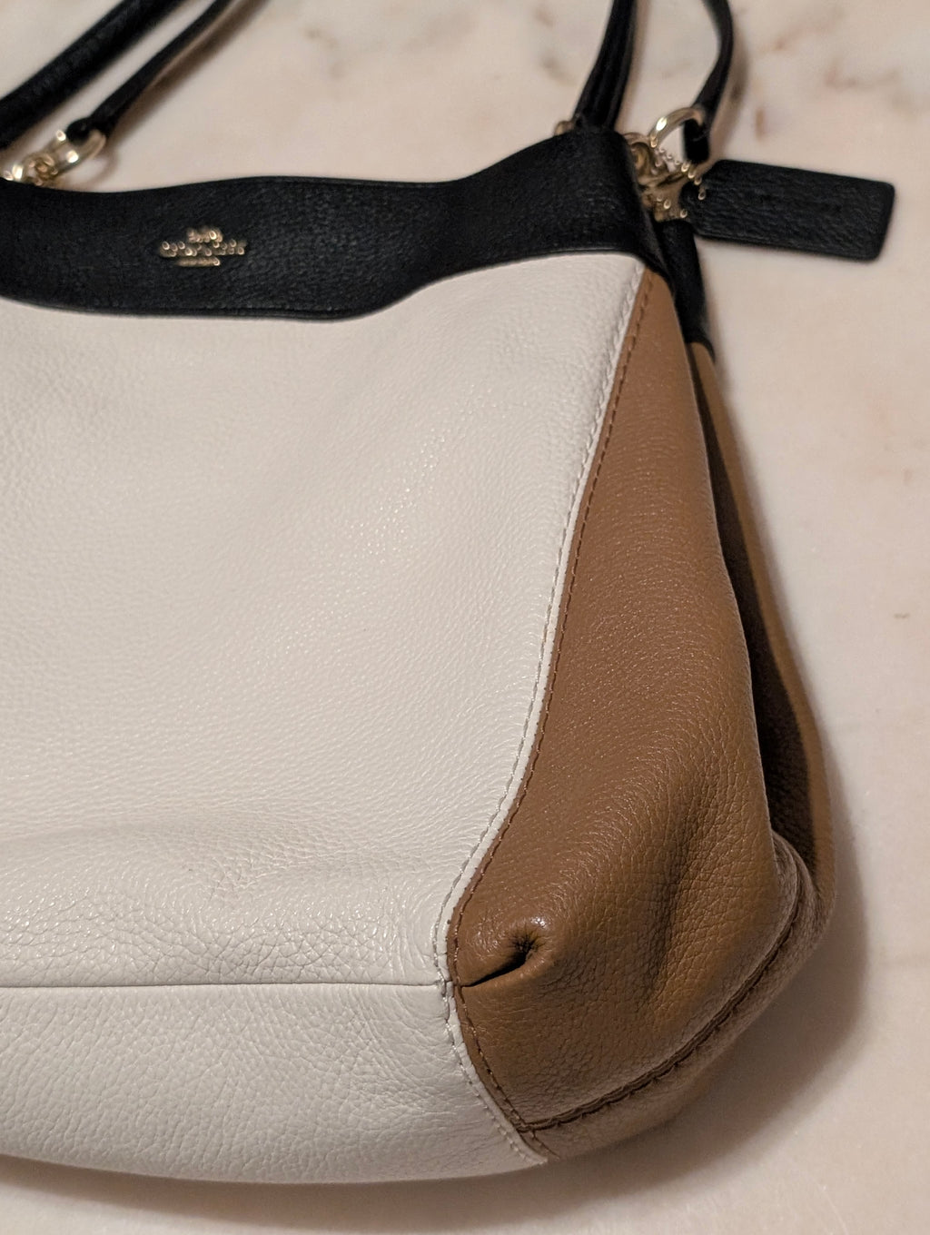 Coach,  Lexy: Colorblock Pebbled Leather Shoulder Bag / Hobo (Style F31992)
