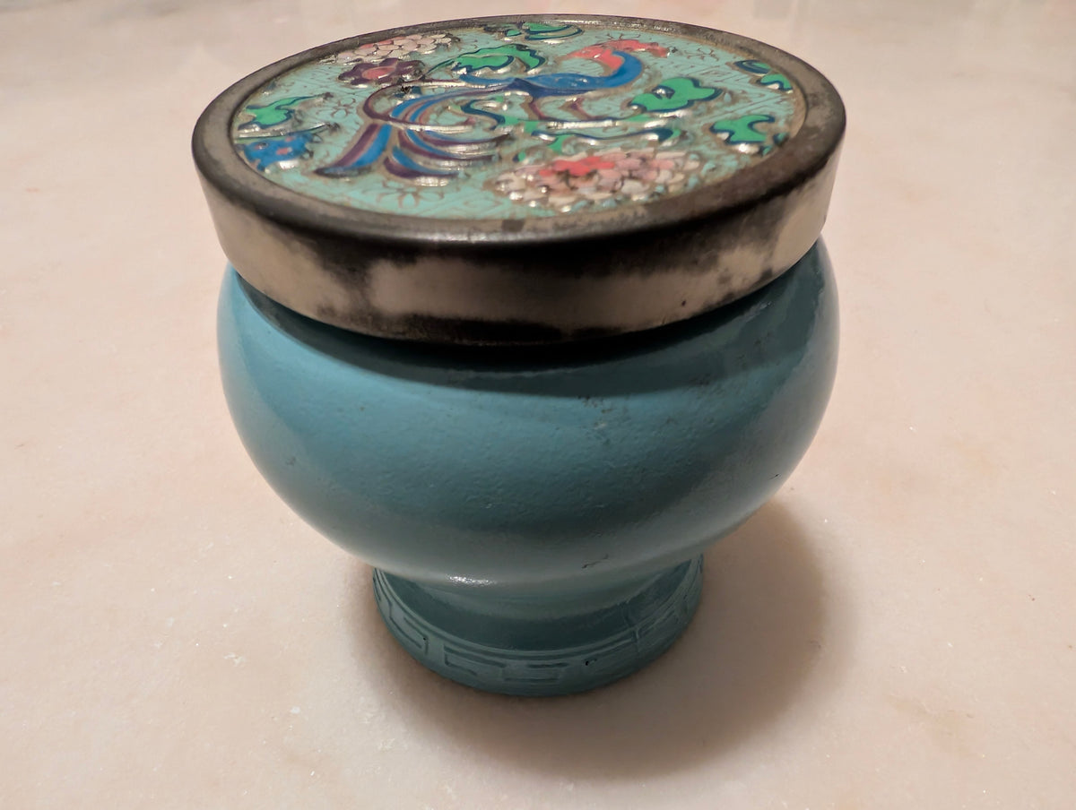 Vintage Avon Bird of Paradise Cloisonné Peacock Trinket Box