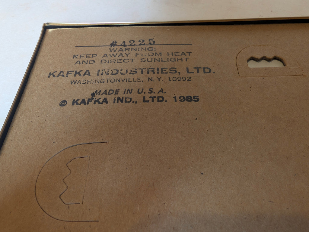 Vintage Kafka Industries #4225 Coastal Seashell Screened Etching Foil Art Framed 1985 USA