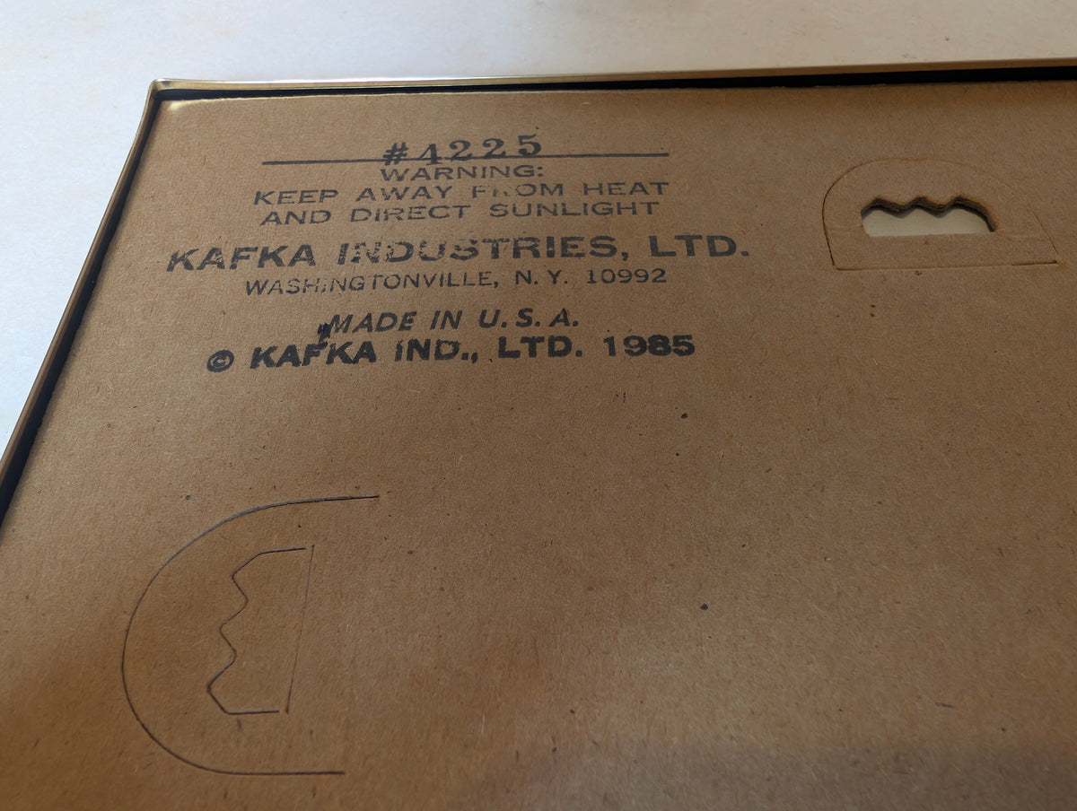Vintage Kafka Industries #4225 Coastal Seashell Screened Etching Foil Art Framed 1985 USA