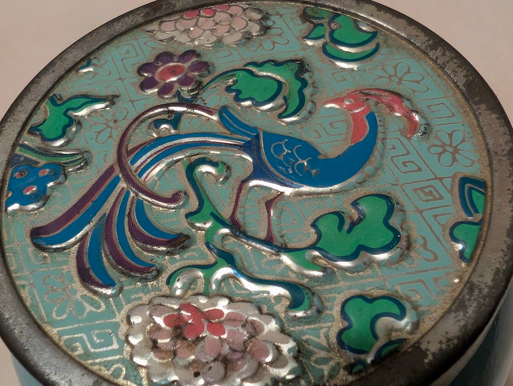 Vintage Avon Bird of Paradise Cloisonné Peacock Trinket Box