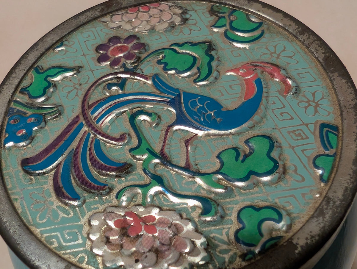 Vintage Avon Bird of Paradise Cloisonné Peacock Trinket Box