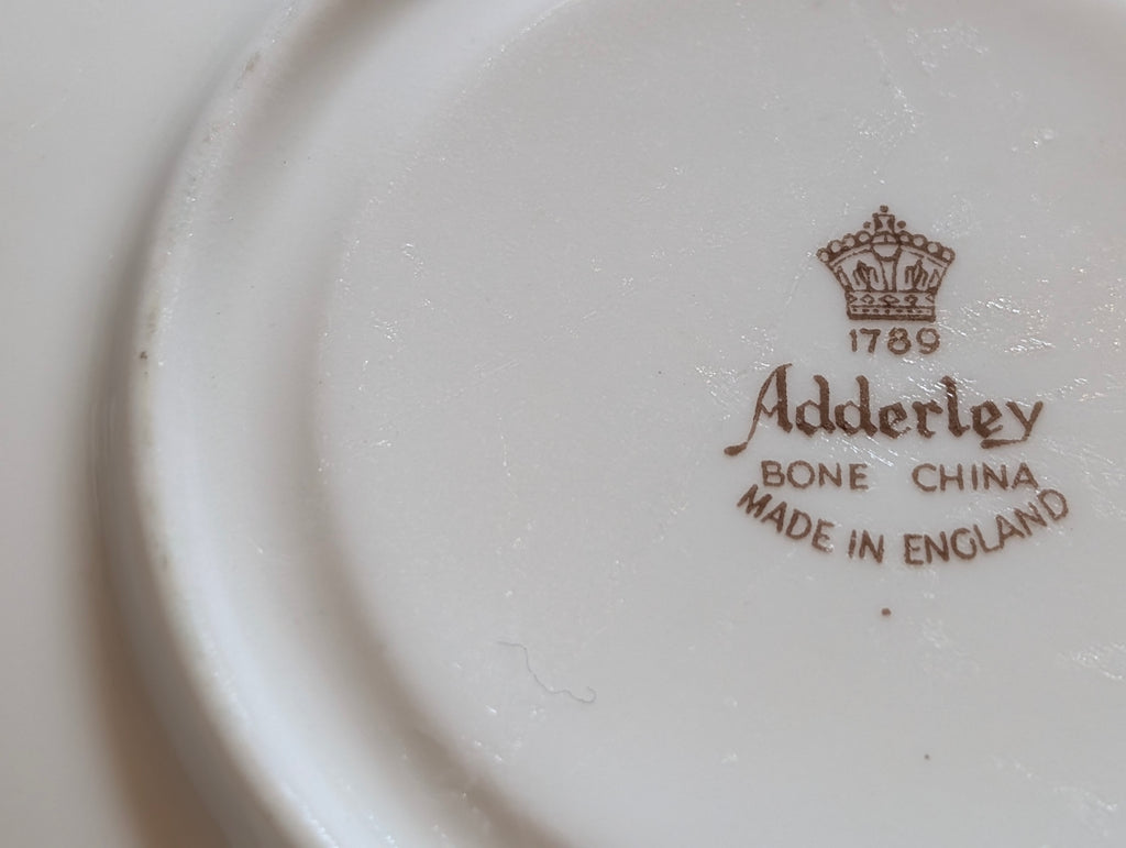 Antique Nippon Hand Printed Porcelain Teacup with Adderley Bone China Saucer – Mismatched Pair