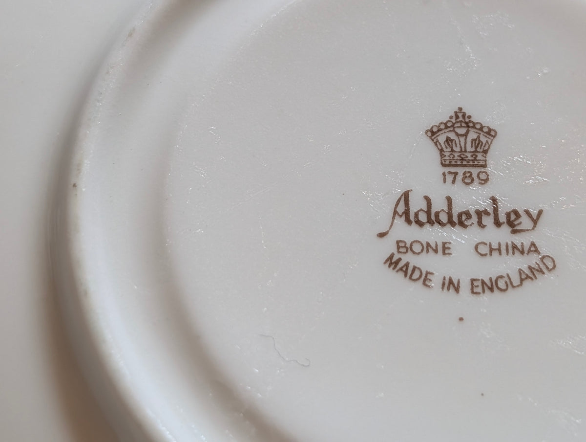 Antique Nippon Hand Printed Porcelain Teacup with Adderley Bone China Saucer – Mismatched Pair