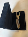 Vintage Designer Tri-Tone Tassel Necklace: Avon