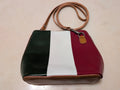 Made in Italy Vera Pelle Leather Italian Flag Crossbody Bag Tricolour