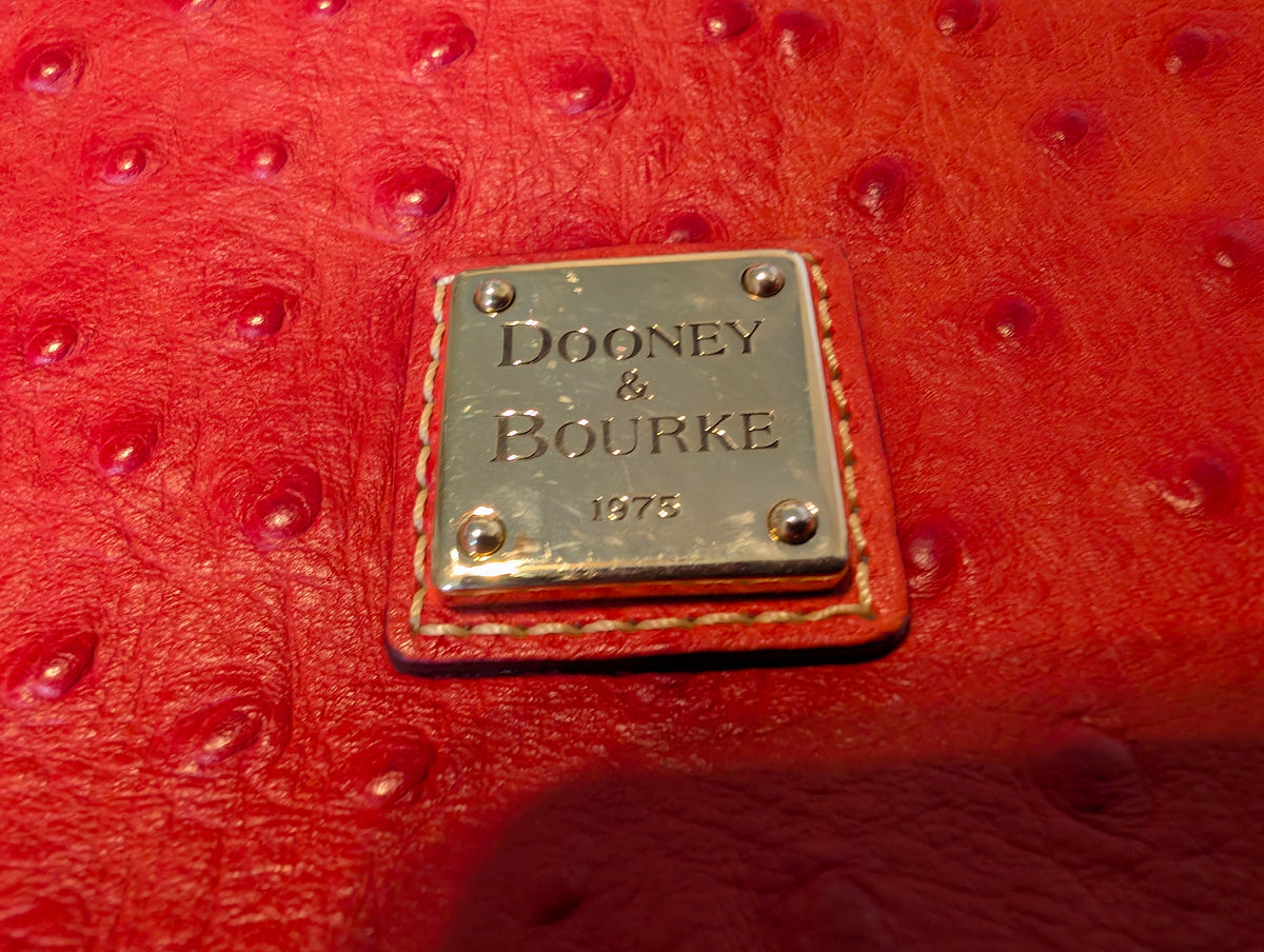 Dooney & Bourke Ostrich-Embossed Leather Tote (Red/Coral)