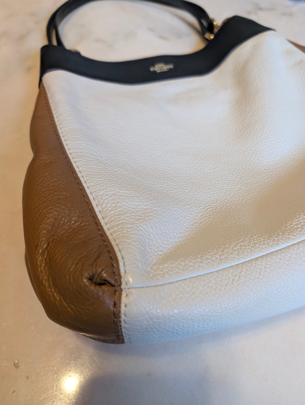 Coach,  Lexy: Colorblock Pebbled Leather Shoulder Bag / Hobo (Style F31992)