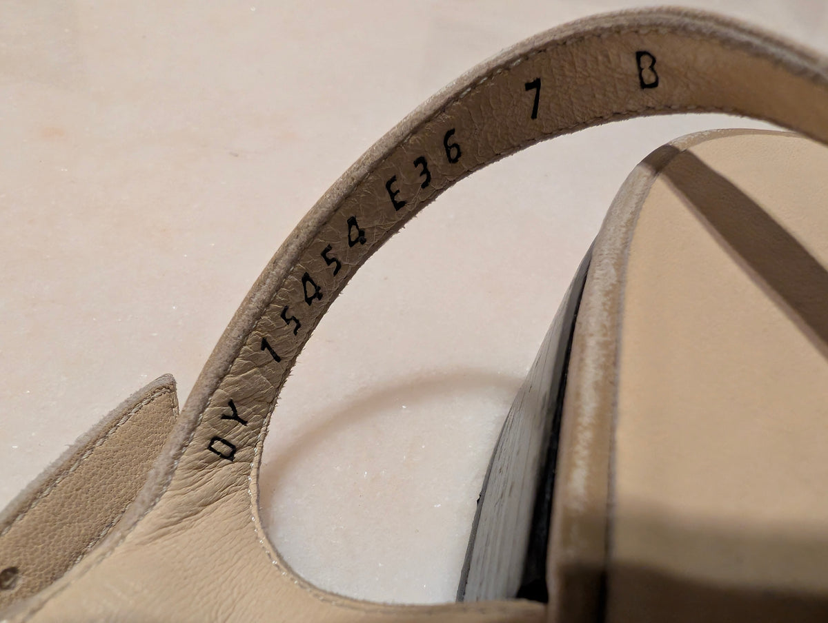 Salvatore Ferragamo Woven Leather Sandals Beige Italy Size 7B