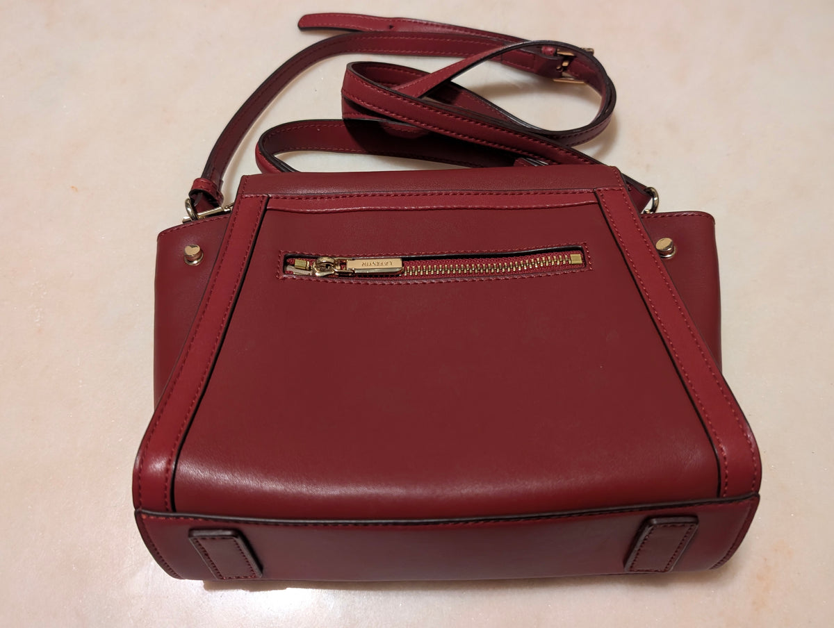 La'Festin Burgundy Structured Top Handle Satchel Crossbody Shoulder Bag