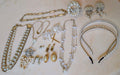 Vintage Gold Tone Jewelry Bundle: Faux Pearl Style