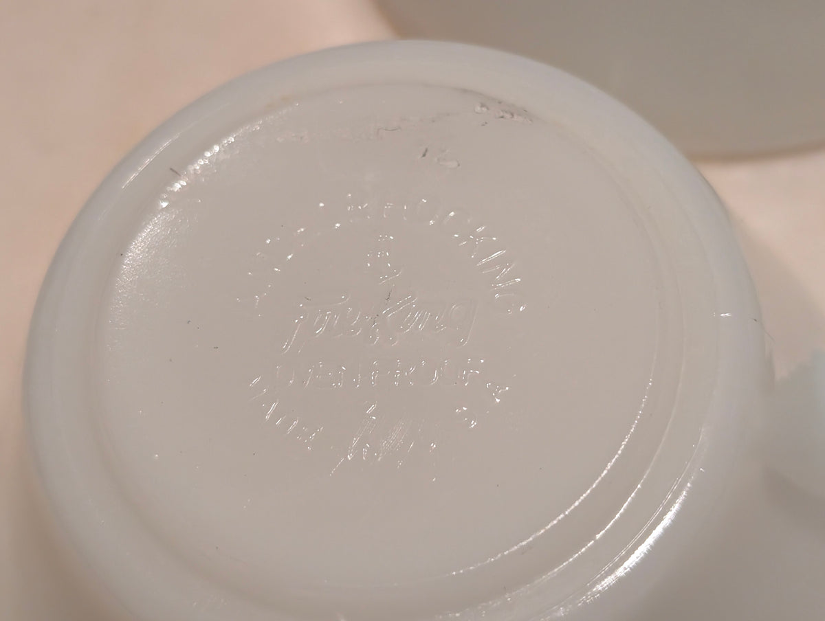 Fire-King Anchor Hocking Milk Glass Chili Bowls Soup Bowls With Handles (3)