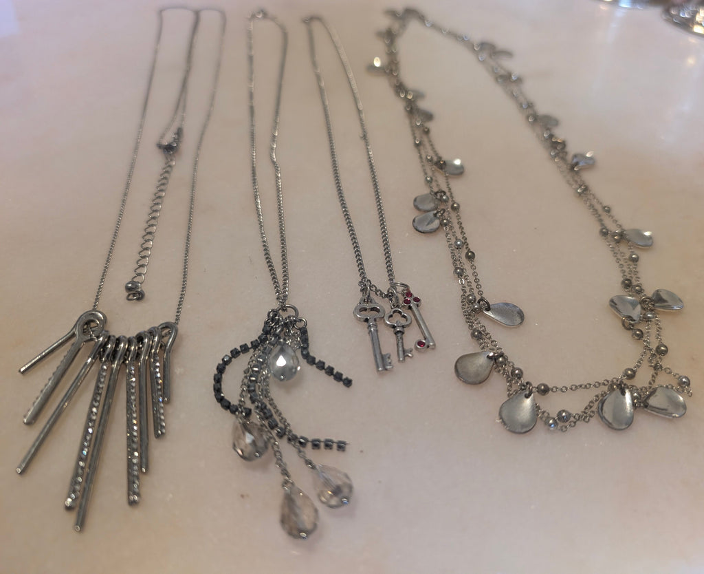 Vintage Silver Tone Necklace Bundle