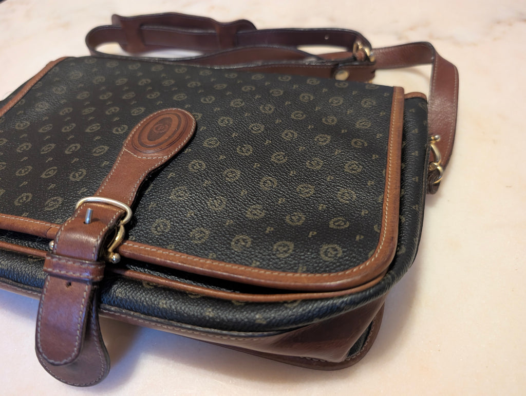 Pollini Heritage Messenger Bag Made in Italy, Monogram Crossbody