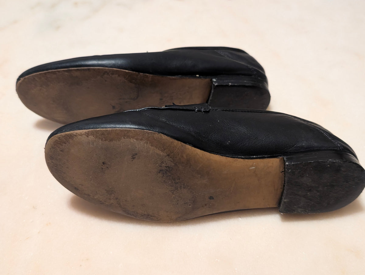Coach FG3110 Black Leather Horsebit Loafers Women's US 6.5B Slip On Flats