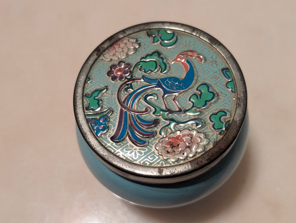 Vintage Avon Bird of Paradise Cloisonné Peacock Trinket Box