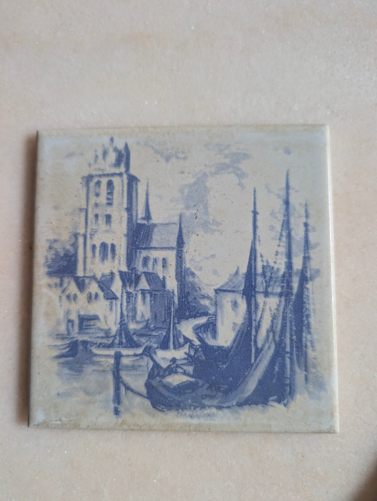 Vintage Decorative Ceramic Tile Lot – Delft Style & Hand-Painted Floral Tile (3)