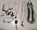 Vintage Jewerly Bundle:  Black/White Sleek Style