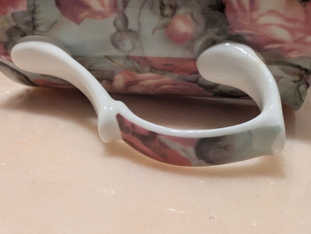 Mayfair Fine Bone China Staffordshire England Floral Tea Mug w/ Lid
