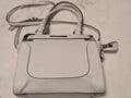 Anne Klein Light Gray Pebbled Satchel Crossbody Handbag Purse Gold Hardware