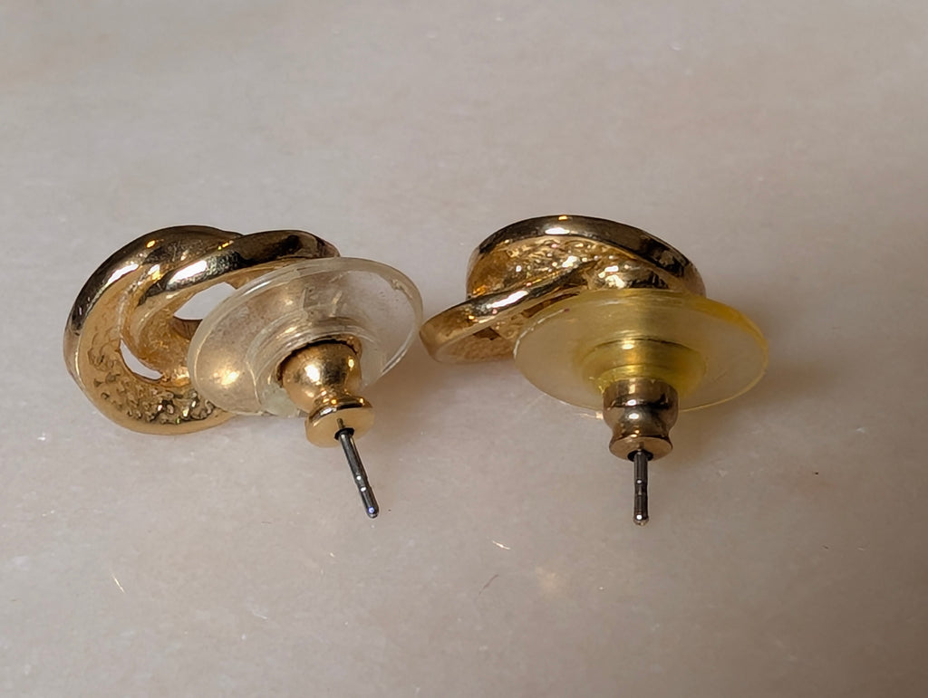 Vintage Gold Tone & Faux Pearl Earrings