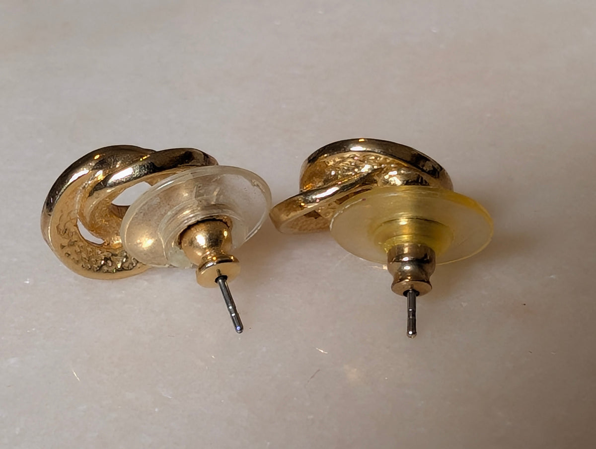 Vintage Gold Tone & Faux Pearl Earrings