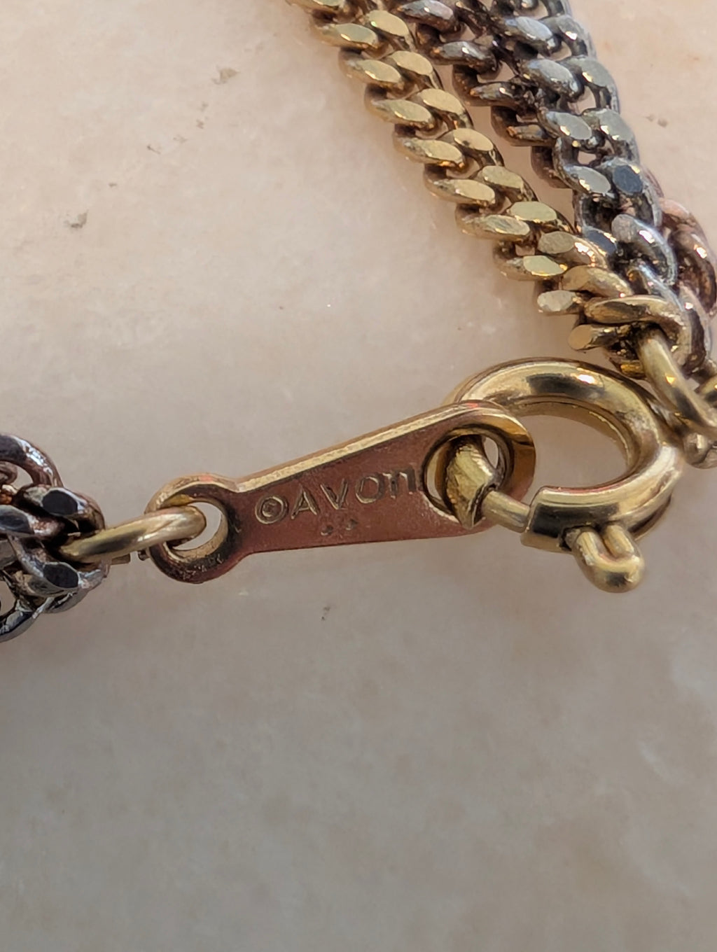 Vintage Designer Tri-Tone Tassel Necklace: Avon