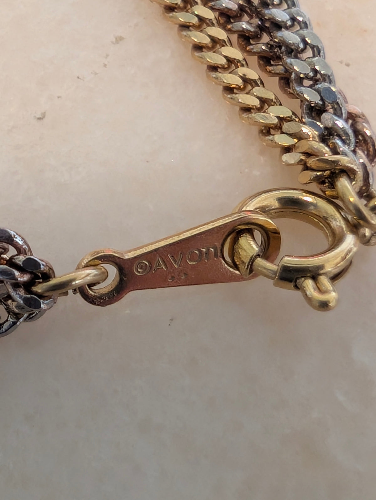 Vintage Designer Tri-Tone Tassel Necklace: Avon