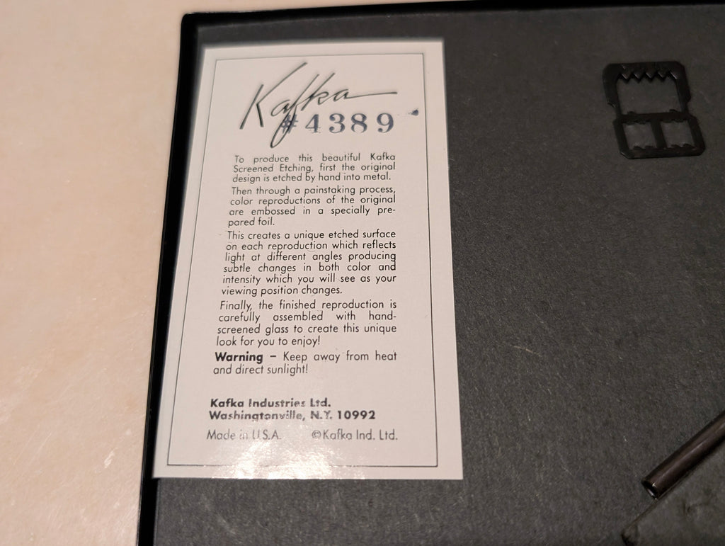 Vintage Kafka Industries #4389 Ballerina 3D Foil Wall Art Framed Ballet Dancer Made in USA