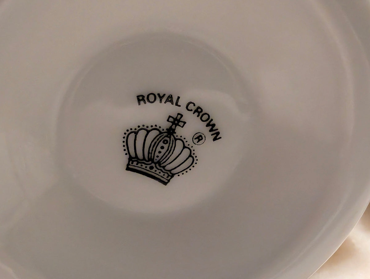 Royal Crown Japan Bird Pedestal Coffee Tea Mugs (3) Gold Trim Porcelain