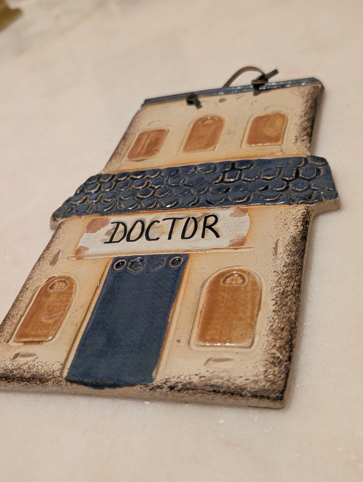 Vintage Earthtone Originals Doctor House Wall Plaque 1985 Ceramic Decor