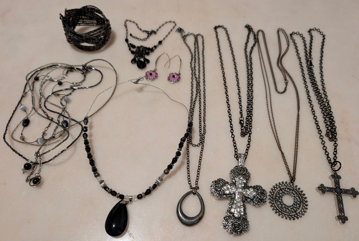 Y2K Gothic Black Jewelry Bundle