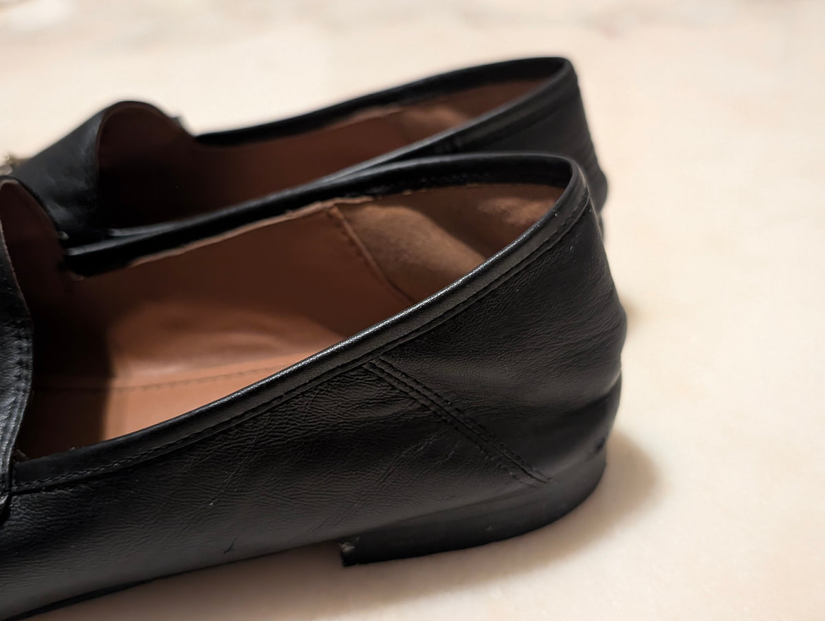 Coach FG3110 Black Leather Horsebit Loafers Women's US 6.5B Slip On Flats
