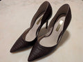 Louise et Cie Brown Embossed Leather D'Orsay Court Shoes Stiletto Heels