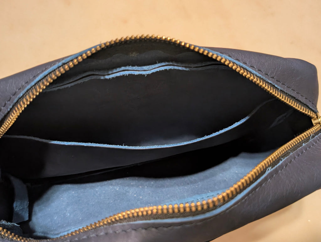 Portland Leather Goods Full Grain Leather Crossbody Purse Navy Blue