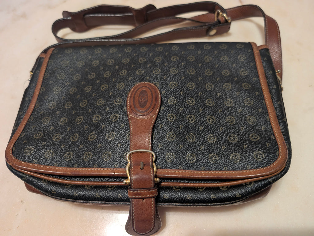 Pollini Heritage Messenger Bag Made in Italy, Monogram Crossbody