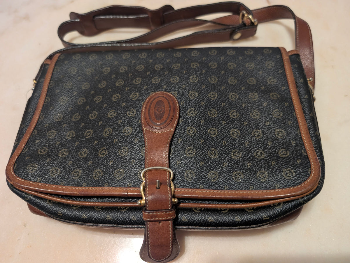 Pollini Heritage Messenger Bag Made in Italy, Monogram Crossbody