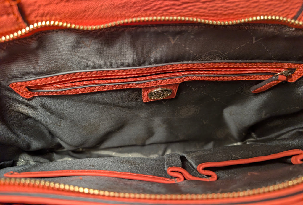 Vince Camuto Coral Orange Leather Tote Bag