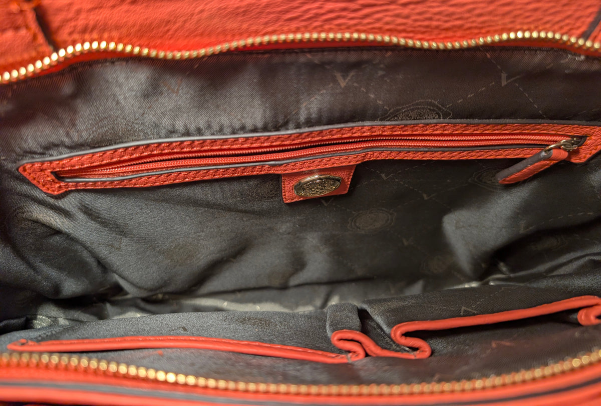 Vince Camuto Coral Orange Leather Tote Bag