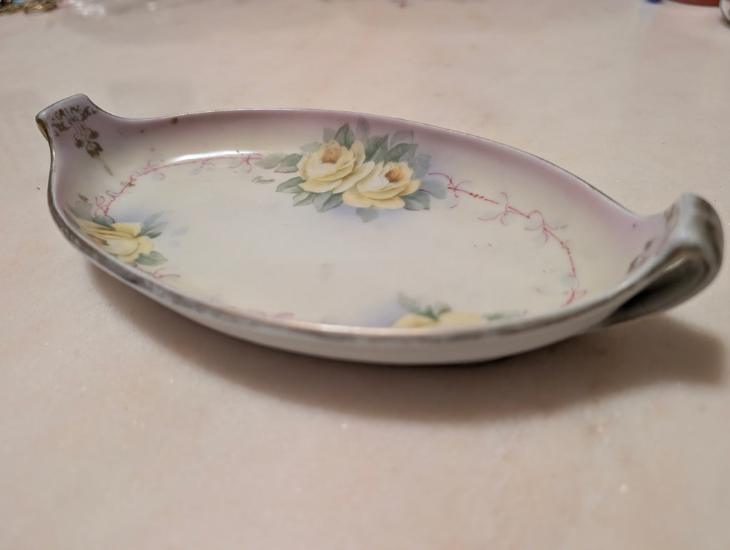 Antique Prussia Royal Rudolstadt Studio Handpainted Porcelain Relish Dish