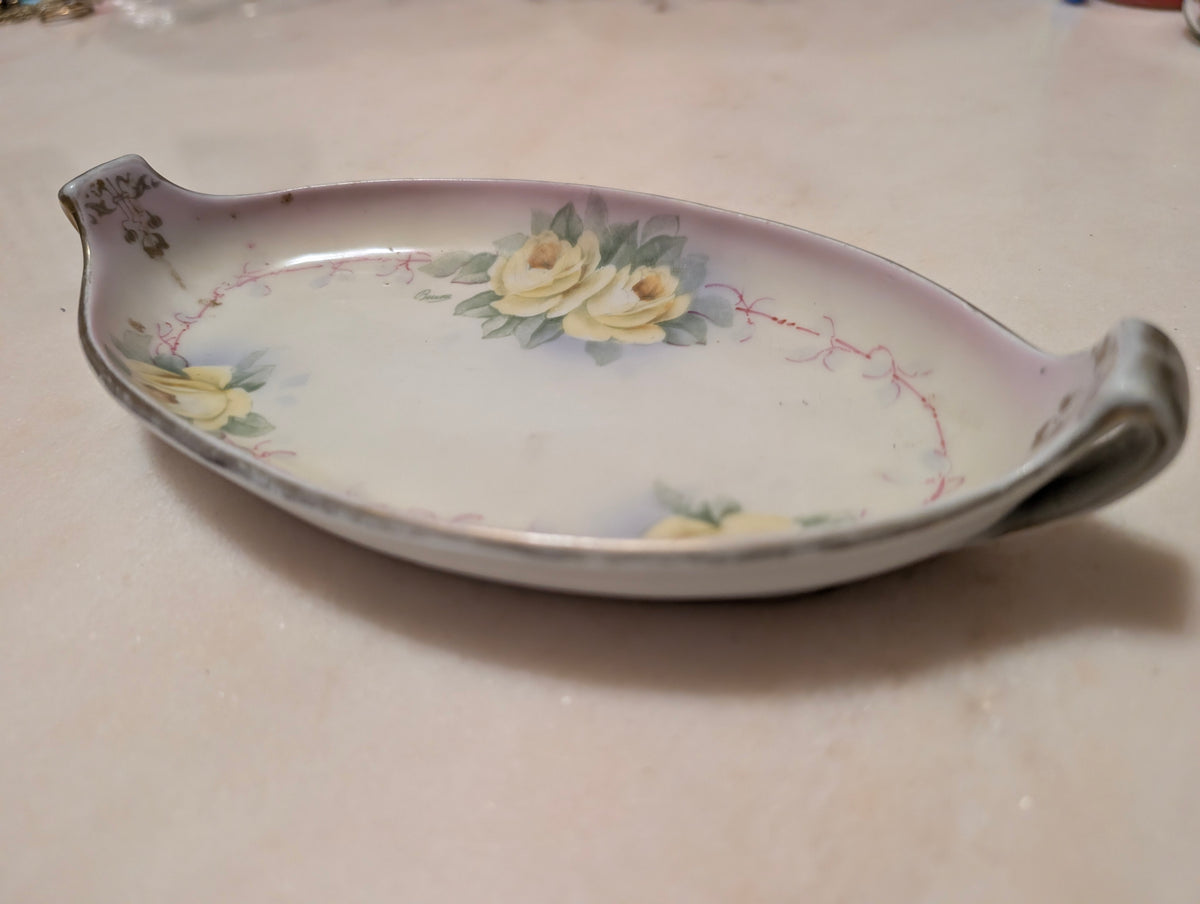 Antique Prussia Royal Rudolstadt Studio Handpainted Porcelain Relish Dish