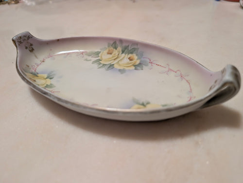 Antique Prussia Royal Rudolstadt Studio Handpainted Porcelain Relish Dish